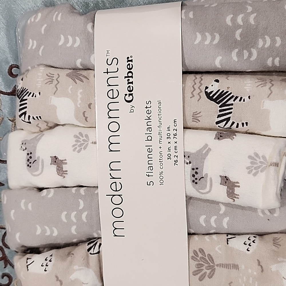 Flannel receiving blankets 5 pack